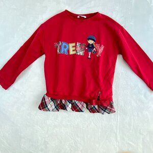 Mayoral Sweater Girl Sz 8Y Red Ruffle Cotton Blend